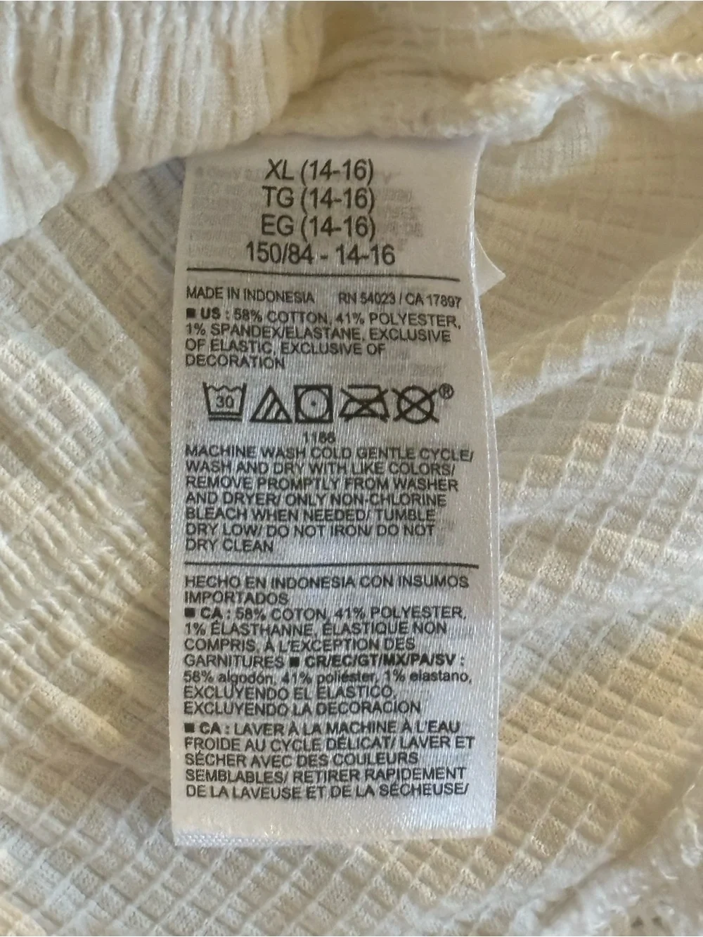 Old Navy Girls XL (14-16) White Smocked Ruffle Cami Tank Top Square Neck